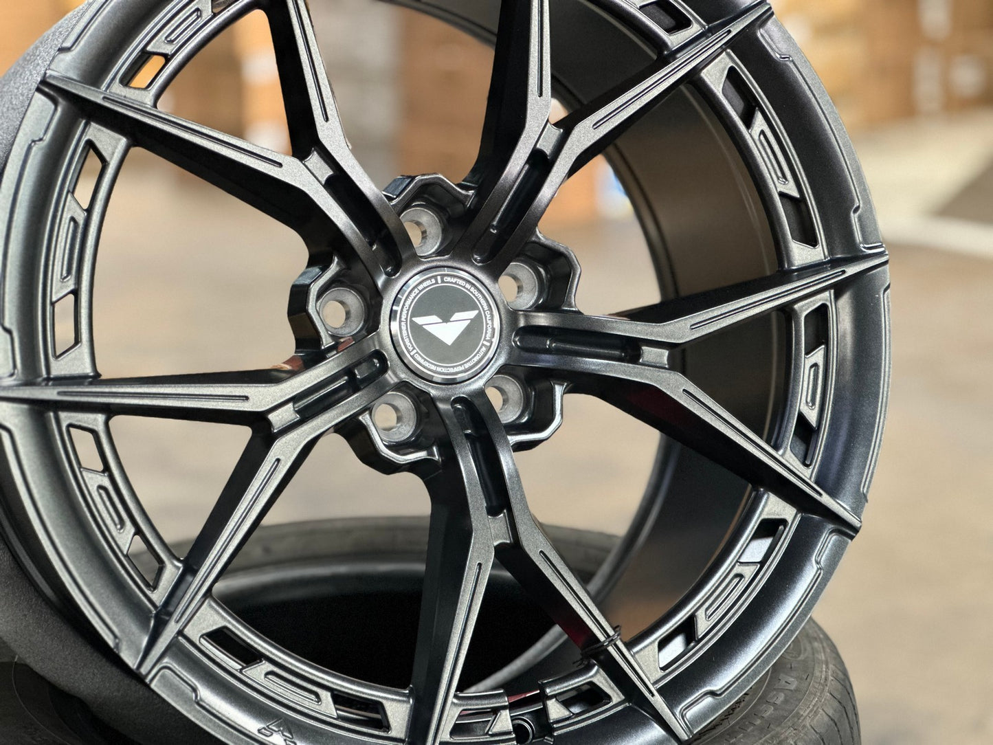 New 19X9.5 ET46 Vorsteiner VFX002 Rim (4 wheel) Matt Gunmetal 5X112