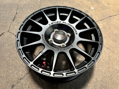 New 15X6.5 ET38 Lenso VN Rim (4 wheel) Matt Black 4X100