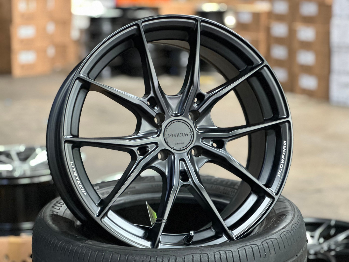 New 17X7 ET35 Lenso VNB Rim (4 wheel) Matt Black 4X100