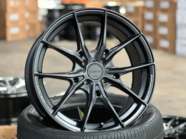 New 17X7 ET35 Lenso VNB Rim (4 wheel) Matt Black 4X100