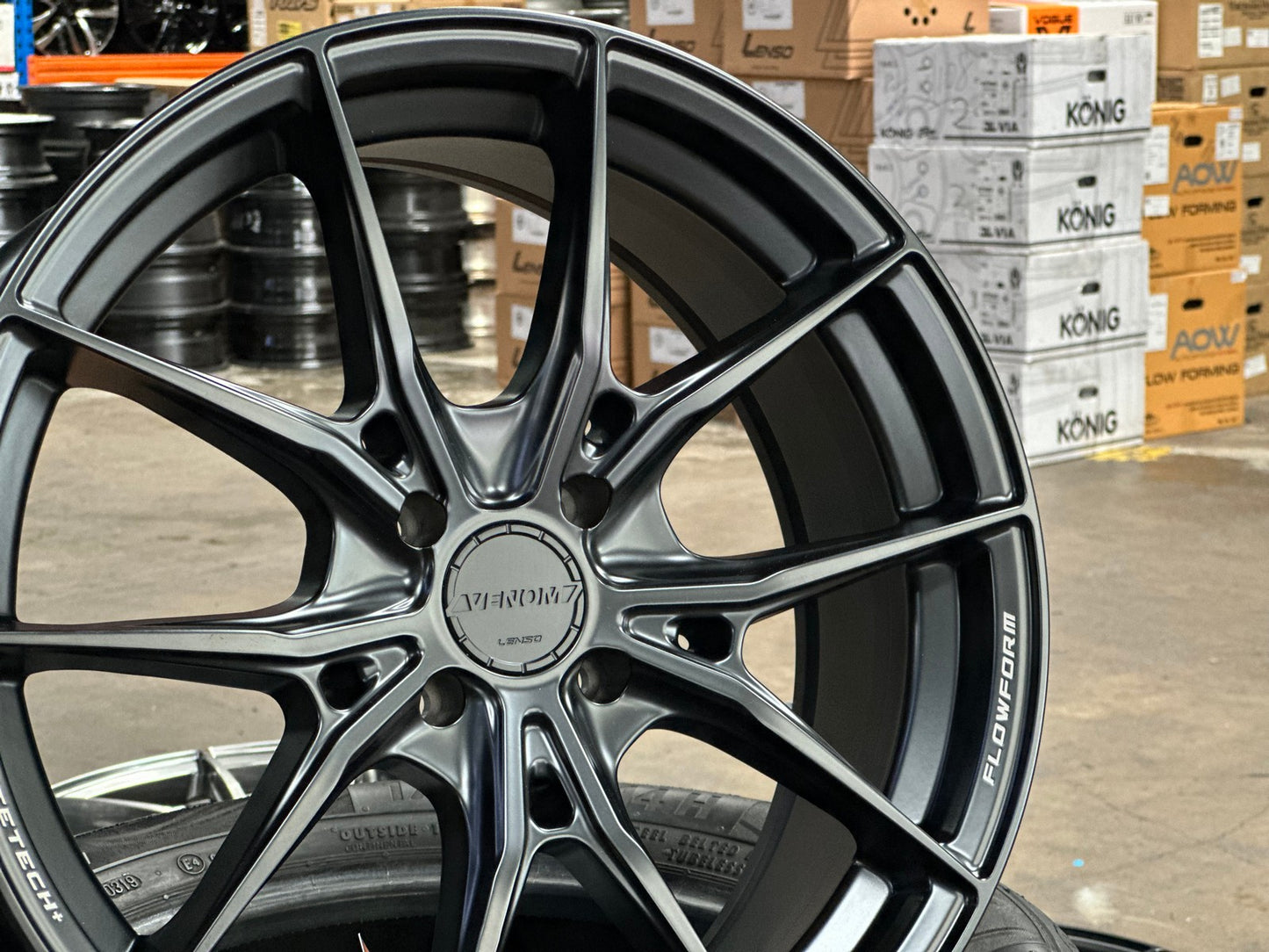 New 17X7 ET35 Lenso VNB Rim (4 wheel) Matt Black 4X100