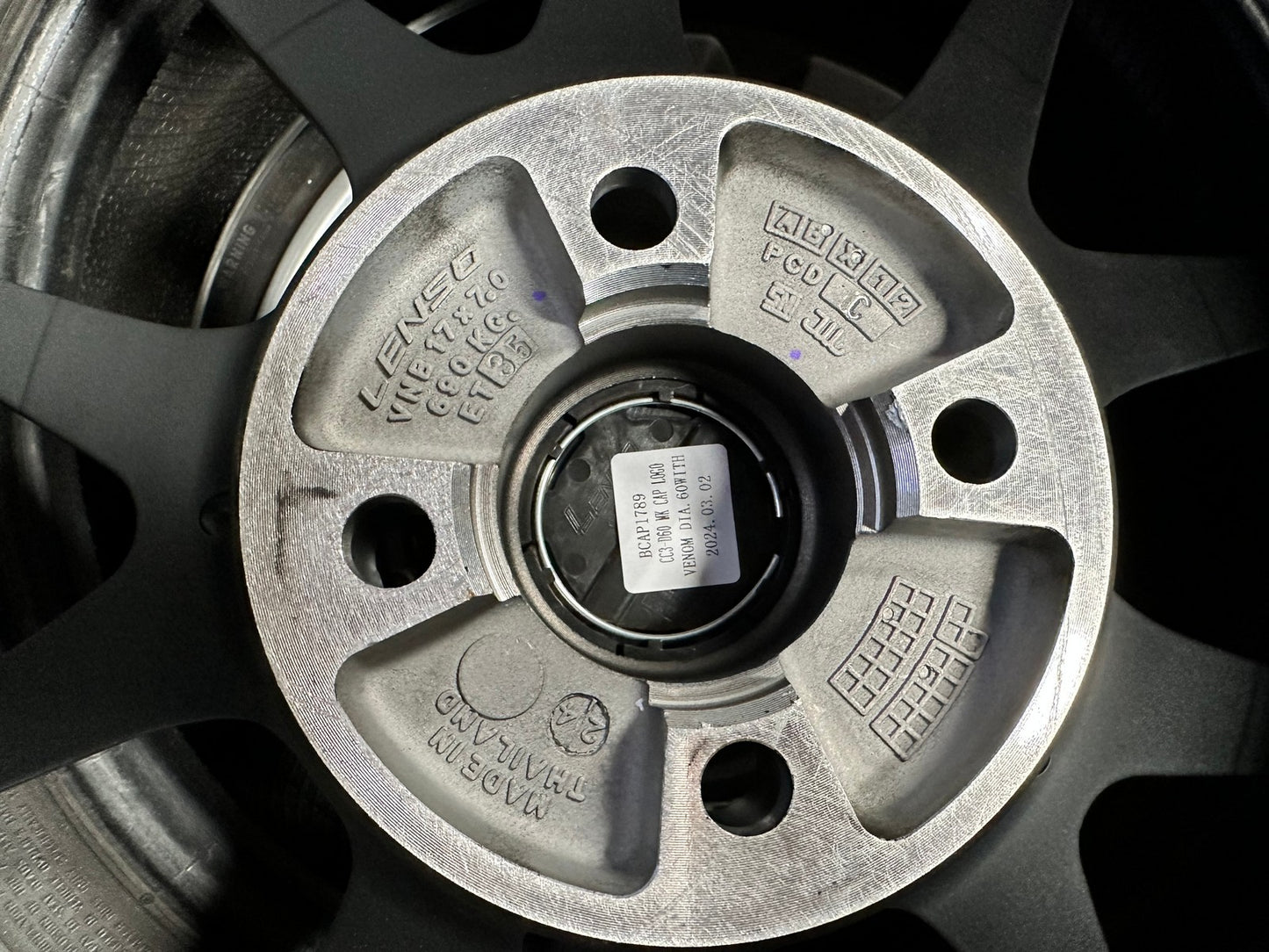 New 17X7 ET35 Lenso VNB Rim (4 wheel) Matt Black 4X100