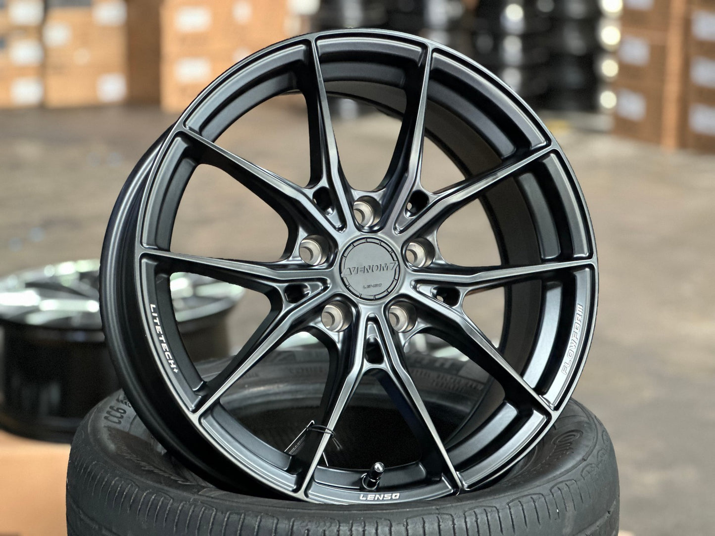 New 17X7 ET35 Lenso VNB Rim (4 wheel) Matt Black 5X114.3