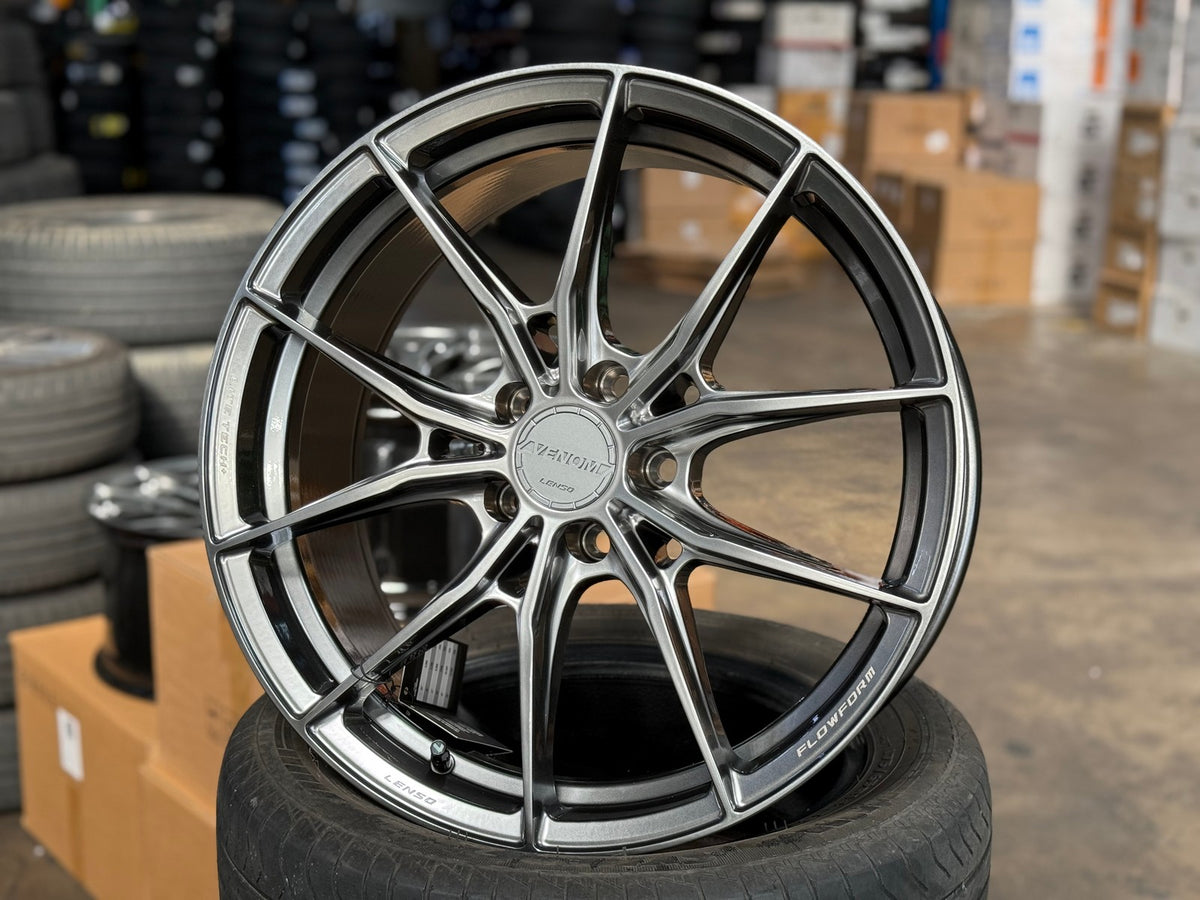 New 19X8.5 ET35 Lenso VNB Rim (4 wheel) Matt Gunmetal 5X114.3