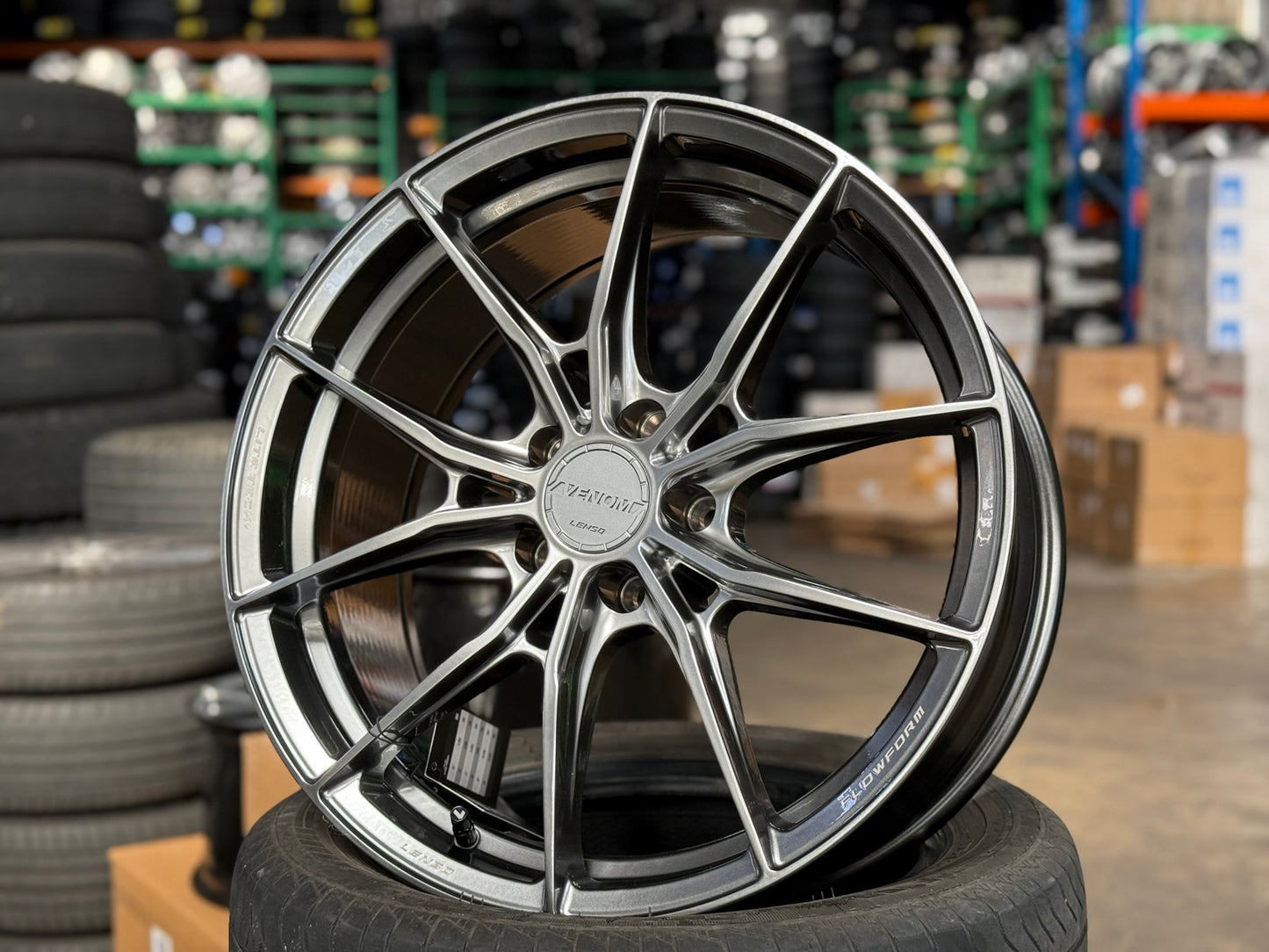 New 19X8.5 ET35 Lenso VNB Rim (4 wheel) Matt Gunmetal 5X114.3
