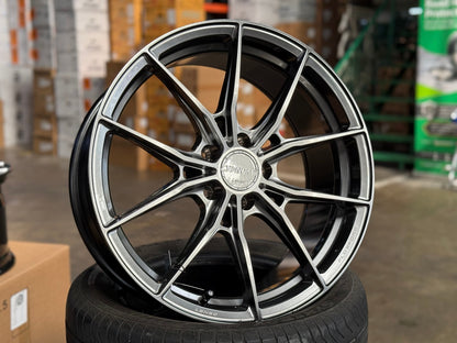 New 19X8.5 ET35 Lenso VNB Rim (4 wheel) Matt Gunmetal 5X114.3