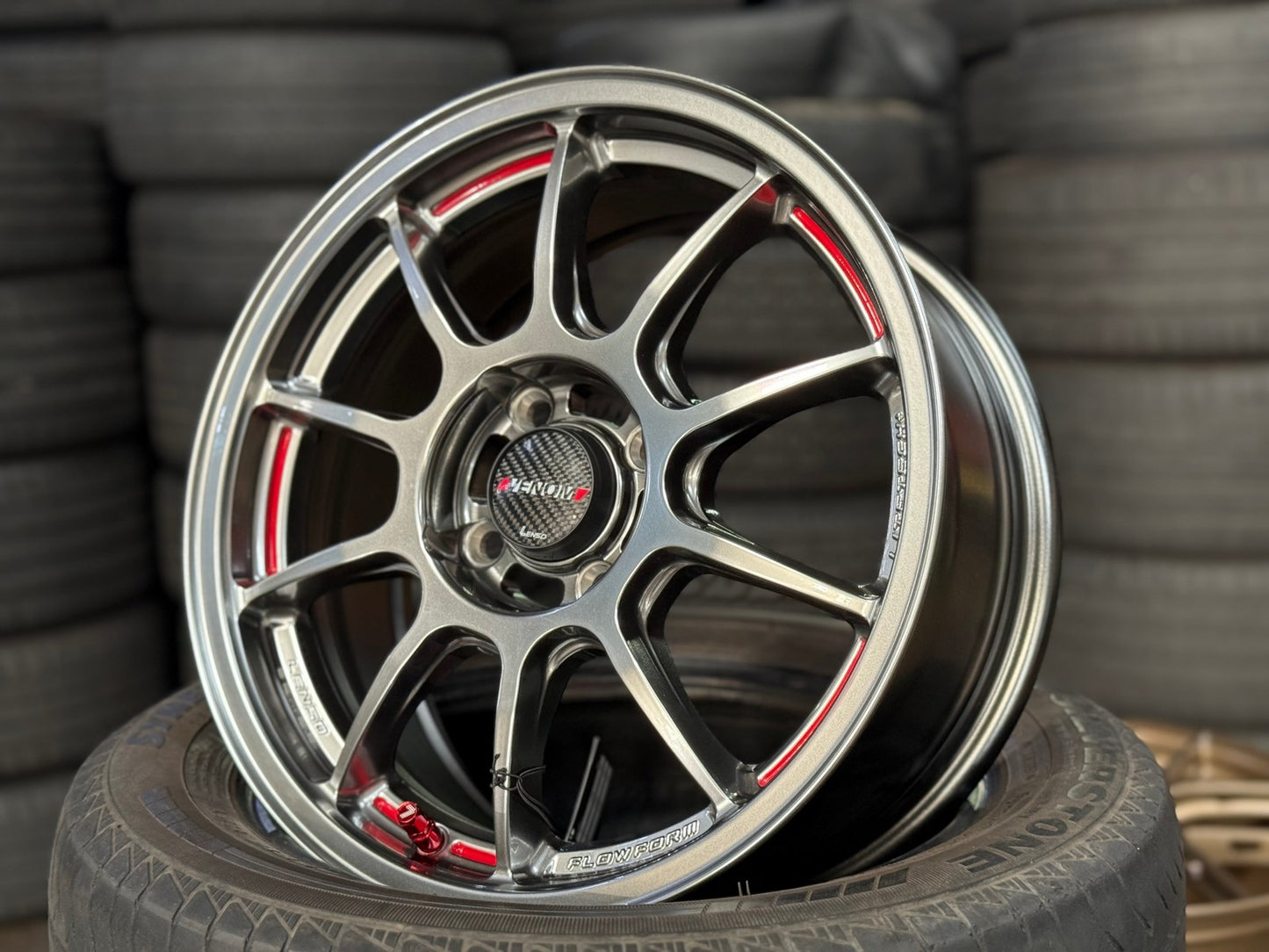 New 15X6.5 ET40 Lenso VNDRim (4 wheel) Hyper Black 4X100