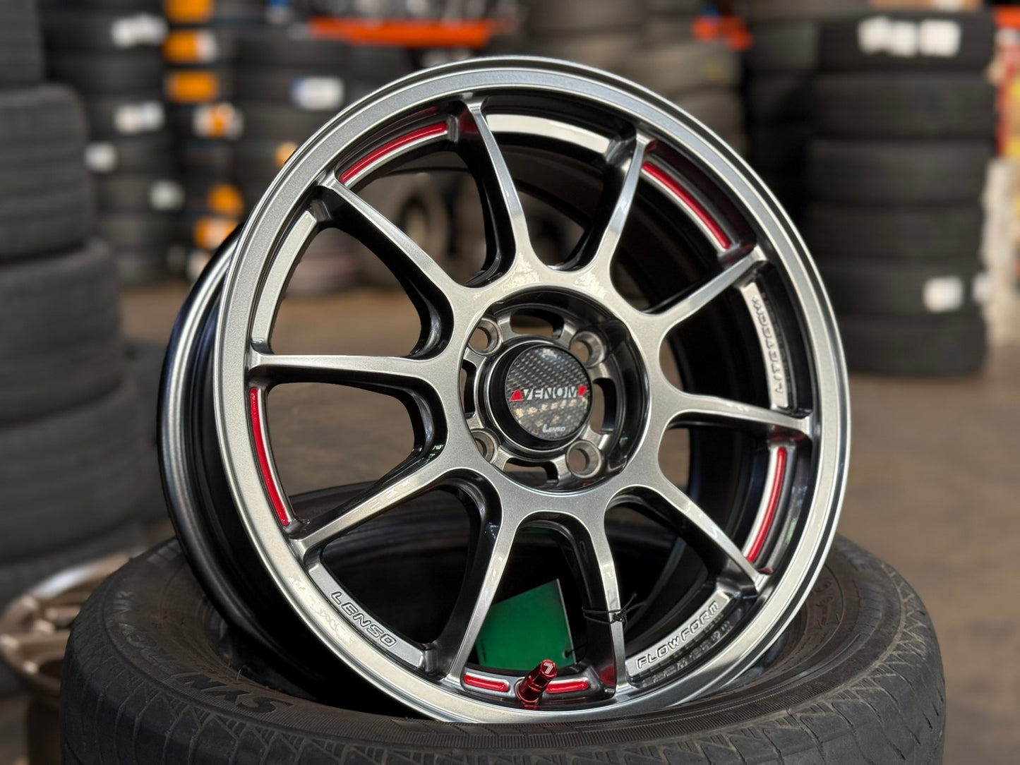 New 15X6.5 ET40 Lenso VNDRim (4 wheel) Hyper Black 4X100