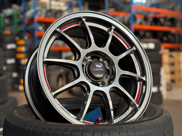 New 15X6.5 ET40 Lenso VNDRim (4 wheel) Hyper Black 4X100