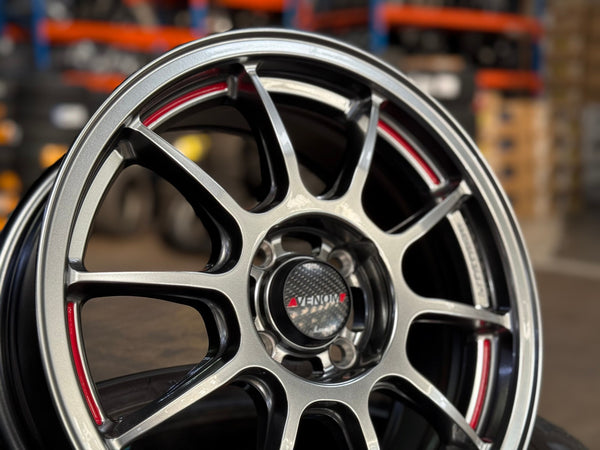 New 15X6.5 ET40 Lenso VNDRim (4 wheel) Hyper Black 4X100