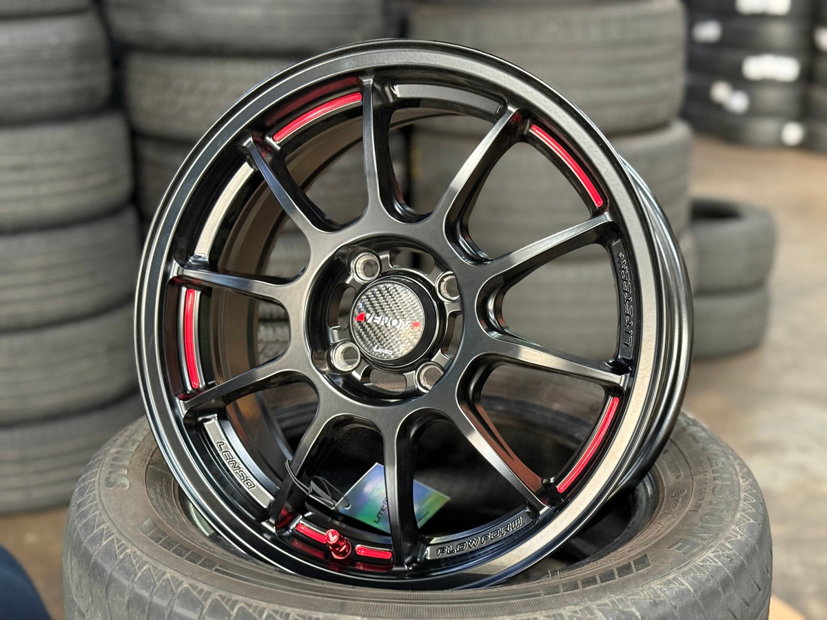 New 15X6.5 ET40 Lenso VNDRim (4 wheel) Matt Black 4X100