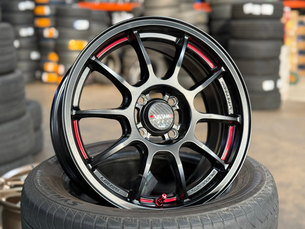 New 15X6.5 ET40 Lenso VNDRim (4 wheel) Matt Black 4X100