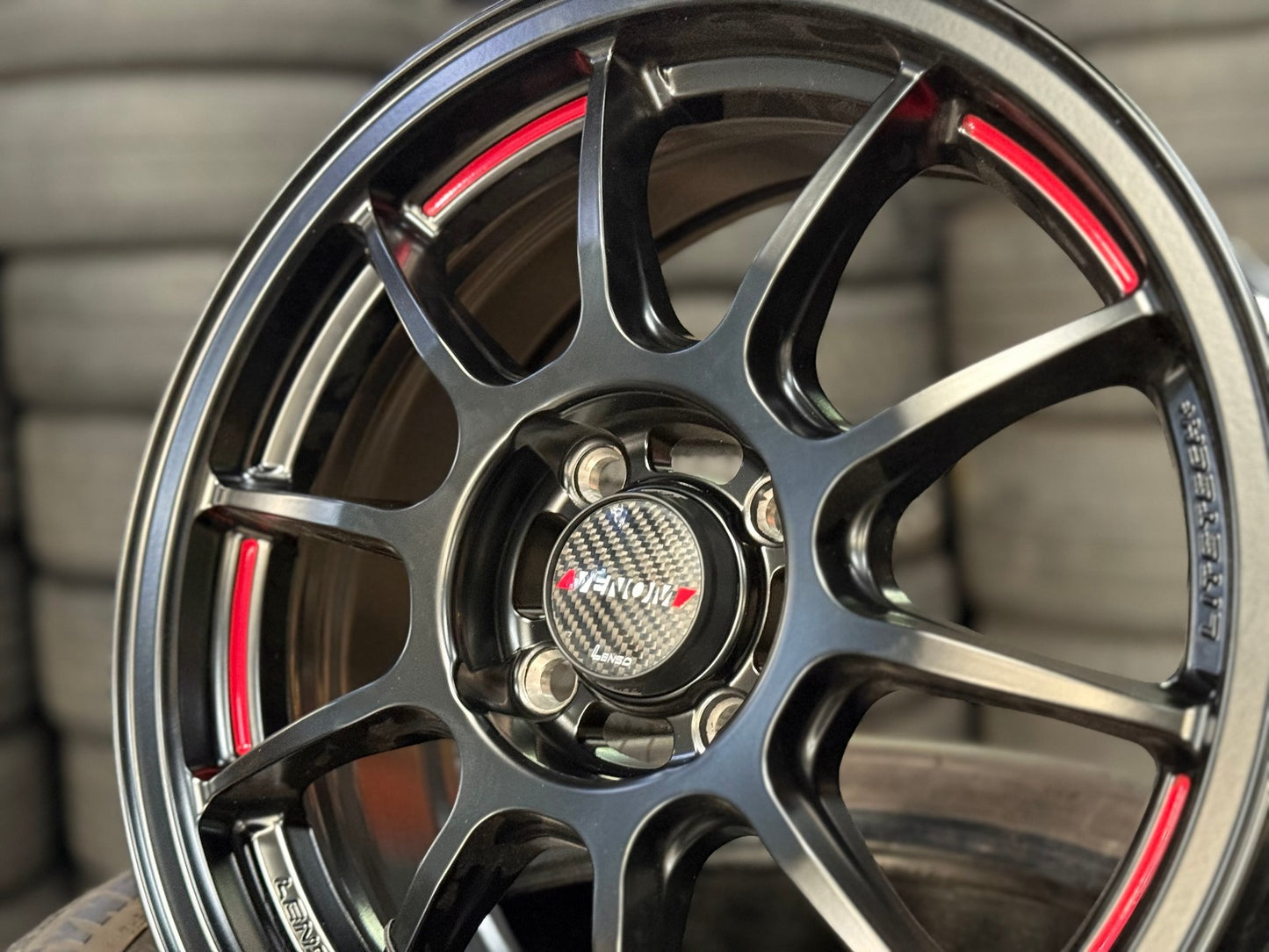 New 15X6.5 ET40 Lenso VNDRim (4 wheel) Matt Black 4X100