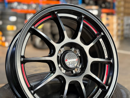 New 15X6.5 ET40 Lenso VNDRim (4 wheel) Matt Black 4X100