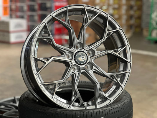 NEW 18X8.5 ET42 Vogue F01 Rim (4 wheel) Brushed Silver Titanium 5X112