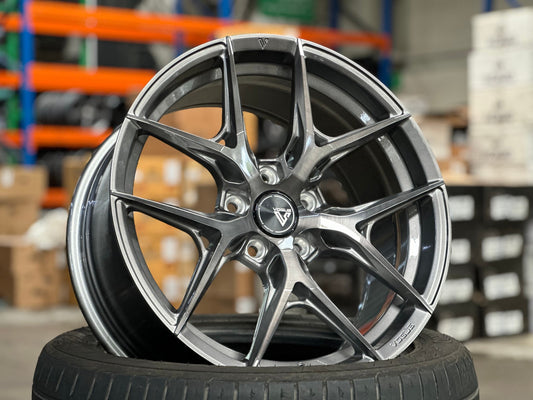NEW 18X8.5 ET42 Vogue F02 Rim (4 wheel) Brushed Silver Titanium 5X112