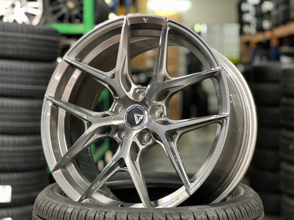 New 19X8.5 ET43 Vogue F02 Rim (4 wheel) Gloss Silver 5X112
