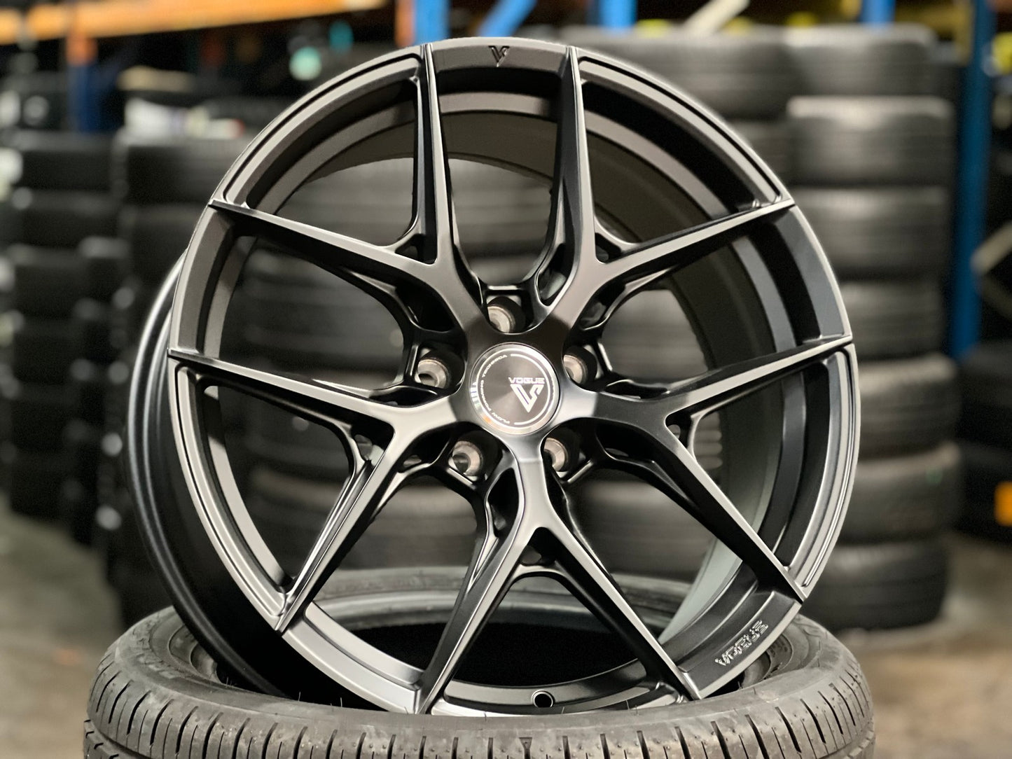 New 19X8.5 ET43 Vogue F02 Rim (4 wheel) Matt Black 5X114.3