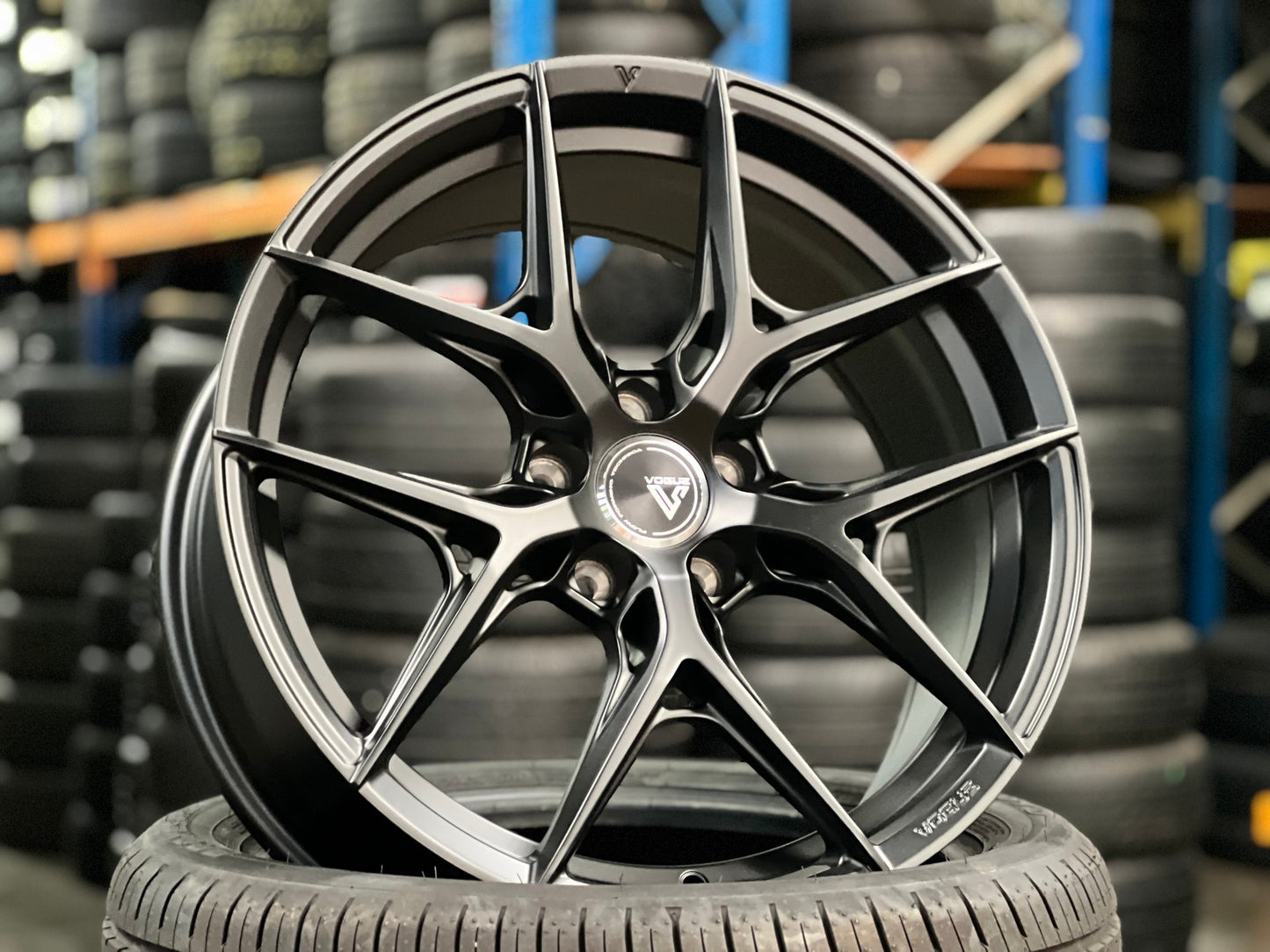 New 19X8.5 ET43 Vogue F02 Rim (4 wheel) Matt Black 5X112