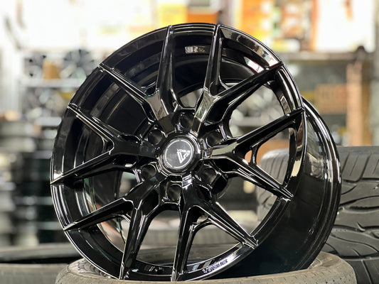 New 18X9 ET15 Vogue F02 Rim (4 wheel) Gloss Black 6X139.7