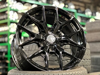 New 18X9 ET15 Vogue F02 Rim (4 wheel) Gloss Black 6X139.7