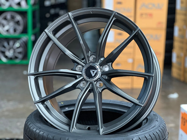 New 18X8.5 ET42 Vogue F03 Rim (4 wheel) Matt Gunmetal 5X114.3
