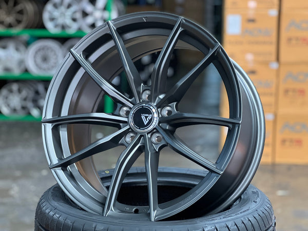 New 18X8.5 ET42 Vogue F03 Rim (4 wheel) Matt Gunmetal 5X114.3