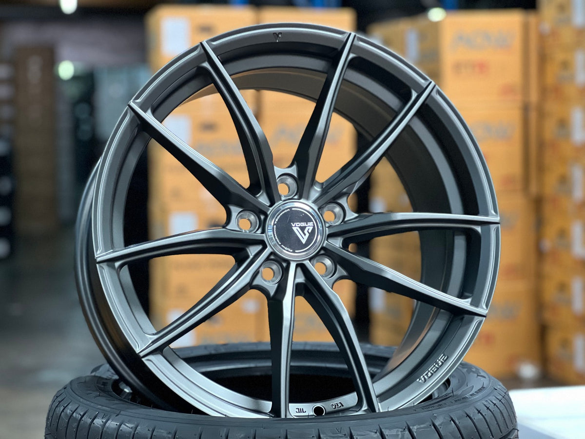 NEW 18X8.5 ET42 Vogue F03 Rim (4 wheel) Matt Gunmetal 5X112