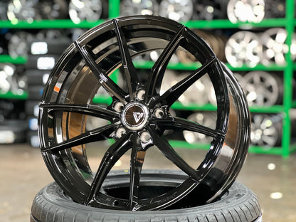 New 18X8.5 ET42 Vogue F03 Rim (4 wheel) Gloss Black 5X114.3