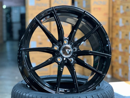 New 18X8.5 ET42 Vogue F03 Rim (4 wheel) Gloss Black 5X112