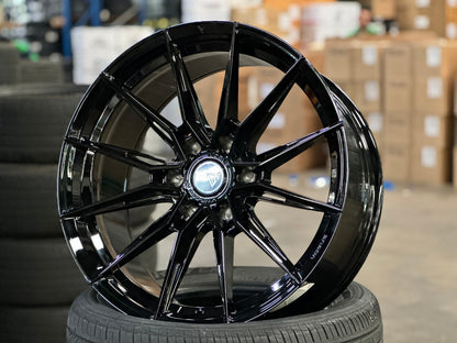 New 20X9 ET15 Vogue F06 Rim (4 wheel) Gloss Black 6X139.7