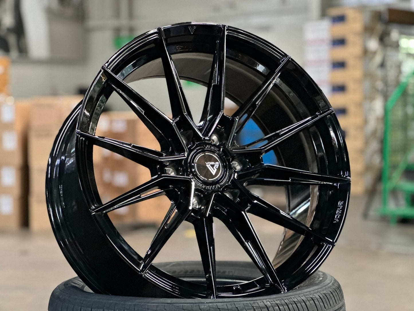 New 20X9 ET15 Vogue F06 Rim (4 wheel) Gloss Black 6X139.7