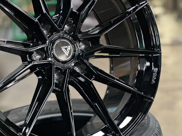 New 20X9 ET15 Vogue F06 Rim (4 wheel) Gloss Black 6X139.7