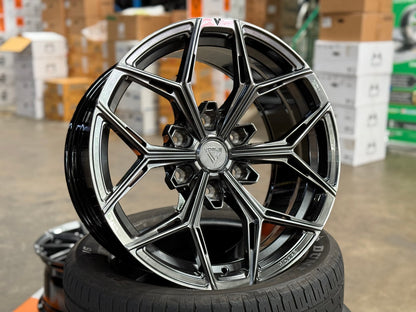 New 18X9 ET15 Vogue VWF10 SUV Rim (4 wheel) Hyper Black 6X139.7