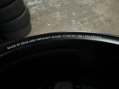 New 20X9 ET15 Vogue VWF10 SUV Rim (4 wheel) Matt Black 6X139.7