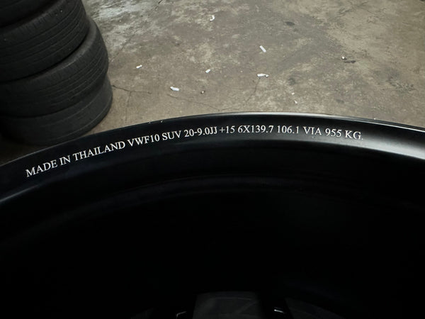 New 20X9 ET15 Vogue VWF10 SUV Rim (4 wheel) Matt Black 6X139.7