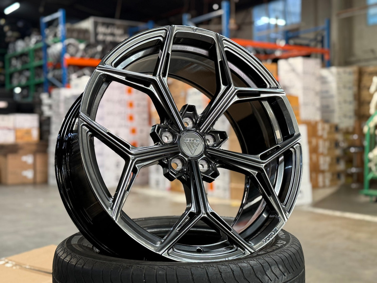 New 19X8.5 ET40 Vogue VWF 128 Rim (4 wheel) Hyper Black 5X108
