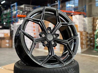 New 19X8.5 ET40 Vogue VWF 128 Rim (4 wheel) Hyper Black 5X108