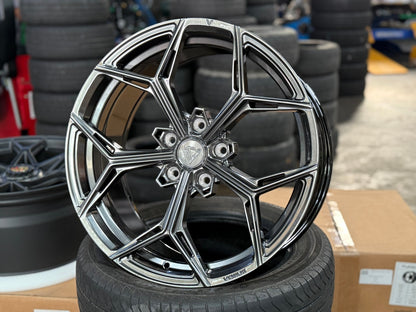 New 19X8.5 ET30 Vogue VWF 128 Rim (4 wheel) Hyper Black 5X114.3