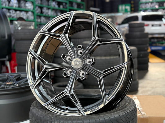New 19X8.5 ET30 Vogue VWF 128 Rim (4 wheel) Hyper Black 5X112