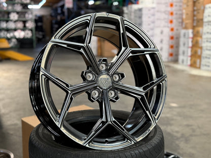 New 19X8.5 ET30 Vogue VWF 128 Rim (4 wheel) Hyper Black 5X112