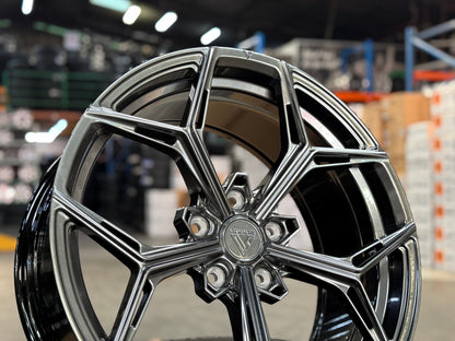 New 19X8.5 ET30 Vogue VWF 128 Rim (4 wheel) Hyper Black 5X114.3