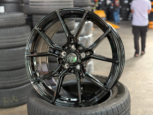 New 18X8.5 ET40 Vogue VWF168 Rim (4 wheel) Gloss Black 5X114.3