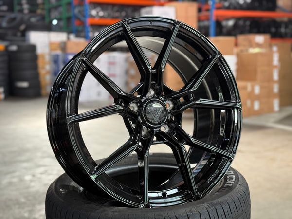 New 18X8.5 ET40 Vogue VWF168 Rim (4 wheel) Gloss Black 5X112