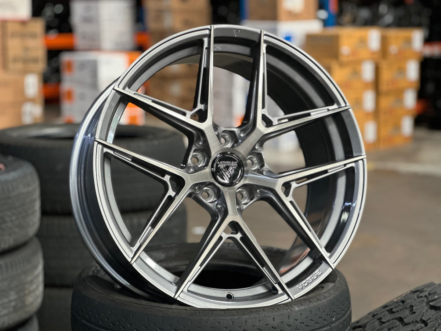 New 20X9 ET38 Vogue VWF19 Rim (4 wheel) Gloss Silver 5X120