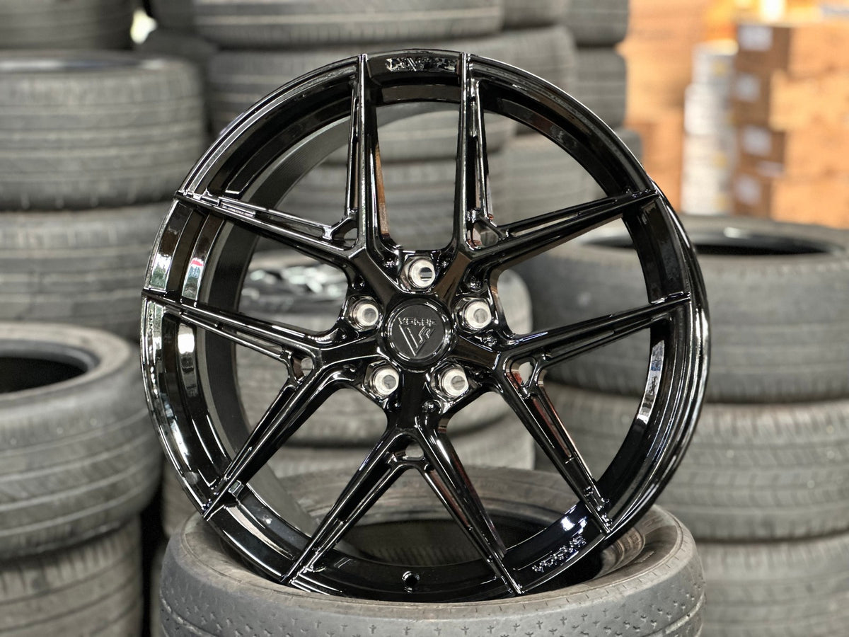 New 20X9 ET38 Vogue VWF19 Rim (4 wheel) Gloss Black 5X120