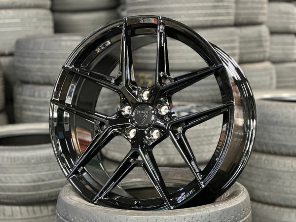 New 20X9 ET38 Vogue VWF19 Rim (4 wheel) Gloss Black 5X120