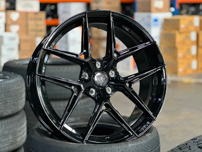 New 20X9 ET38 Vogue VWF19 Rim (4 wheel) Gloss Black 5X120