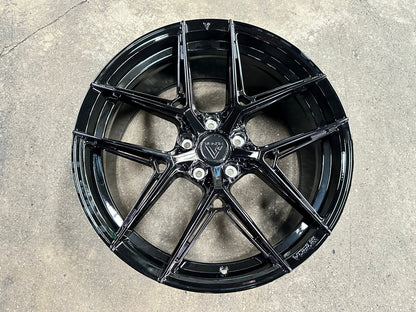 New 20X9 ET38 Vogue VWF19 Rim (4 wheel) Gloss Black 5X120