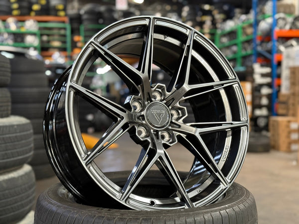 New 18X8.5 ET35 Vogue VWF218 Rim (4 wheel) Hyper Black 5X114.3
